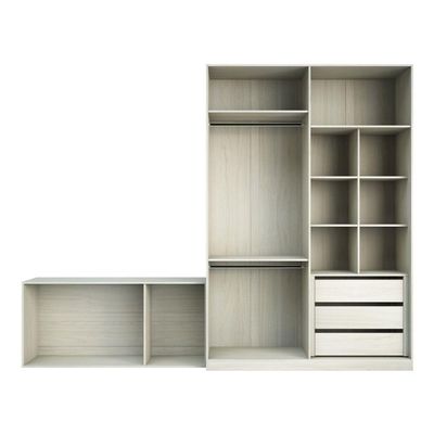 Guarda Roupa Closet, 3 Gavetas, 2 Cabideiros Legno Crema