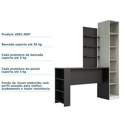 Guarda Roupa Com E Bancada Com Painel Legno Crema Com PTx