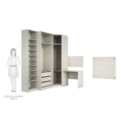 Guarda Roupa Canto Cabeceira E Escrivaninha Legno Crema