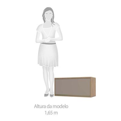 Armário Aéreo 80cm 1 Porta Basculante Mel Vanilla C/Graf