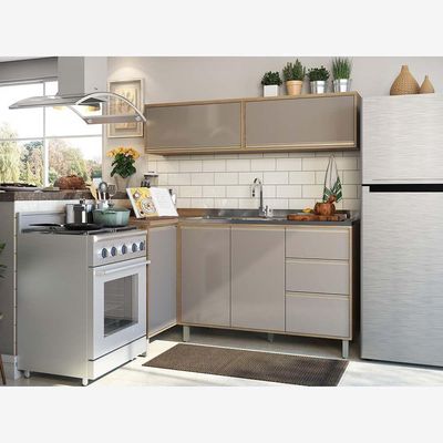 Cozinha 4 Pçs C/Armários E Balcões Mel Vanilla C/Graff