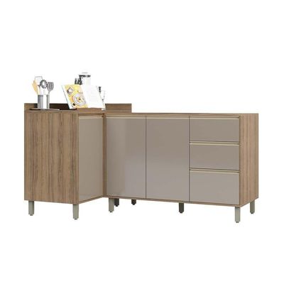 Cozinha 2 Pçs C/Aéreo Balcão E Balcão Mel Vanilla C/Graff