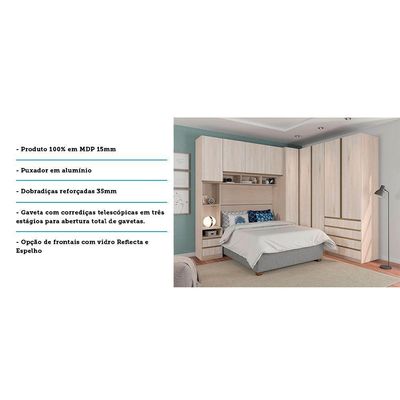 Guarda Roupa 9 Portas E 6 Gavetas Legno Crema Legno Crema