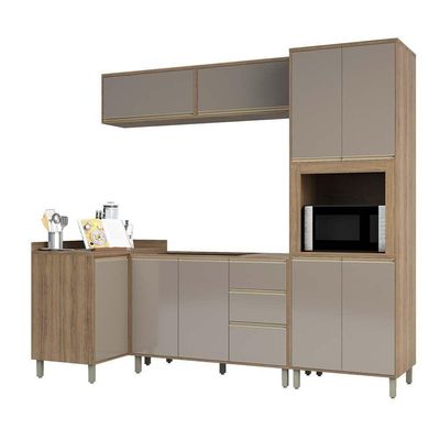 Cozinha 5 Pçs C/Armário Balcões Mel Vanilla C/Graff