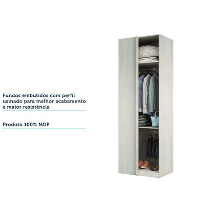 Guarda Roupa Canto 80,4cm 1 Maleiro Legno Crema