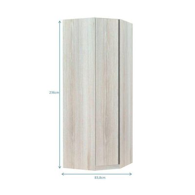 Guarda Roupa Canto Obliquo 1 Porta 1 Cabideiro Legno Crema