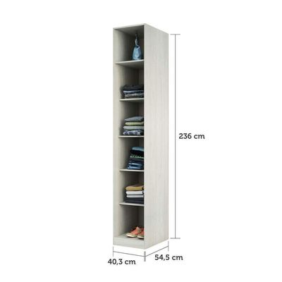 Guarda Roupa Closet 40,3cm 5 Prateleiras Legno Crema