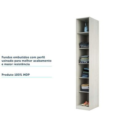 Guarda Roupa Closet 40,3cm 5 Prateleiras Legno Crema