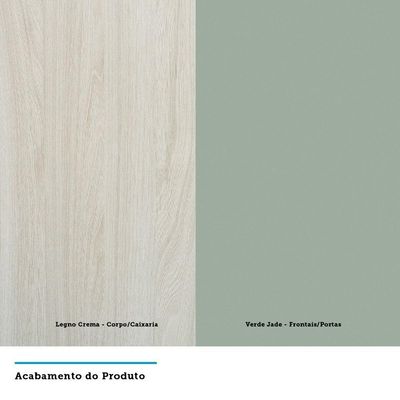 Guarda Roupa Canto Casal Com Vidro Reflecta Crema Com Verde
