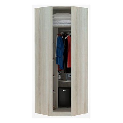 Guarda Roupa Canto Obliquo 1 Porta 1 Cabideiro Cinza Puro