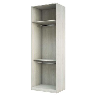 Guarda Roupa 804cm 2 Cabideiros Prateleira E Maleiro Crema