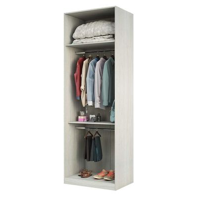Guarda Roupa 804cm 2 Cabideiros Prateleira E Maleiro Crema