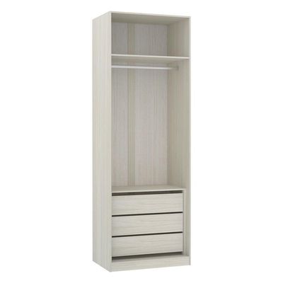 Guarda Roupa 2 Portas 80cm Legno Crema Com Nogueira Dourado