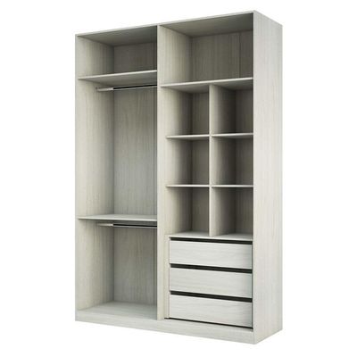 Guarda Roupa 159,2cm 3 Gavetas Maleiro E Nichos Legno Crema