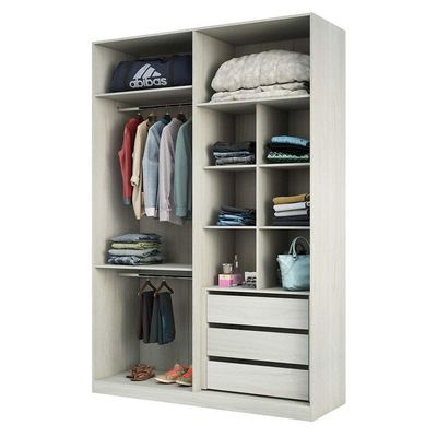 Guarda Roupa 159,2cm 3 Gavetas Maleiro E Nichos Legno Crema