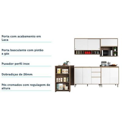 Cozinha e Bancada Armários Balcões E Nicho Micoondas Branco
