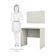 Escrivaninha Multiuso Compact e Painel 80cm Prime Legno Crema