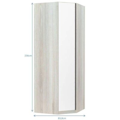 Guarda Roupa 1 Porta 1 Cabideiro Legno Crema Com Branco Mat