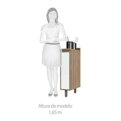 Balcão e Tampo 20 Cm De Abrir 1 Prateleira Mel Vanill e Branco