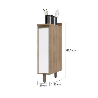 Balcão e Tampo 20 Cm De Abrir 1 Prateleira Mel Vanill e Branco