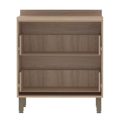 Balcão e Tampo 80 Cm 2 Gavetões Mel Vanill e Branco