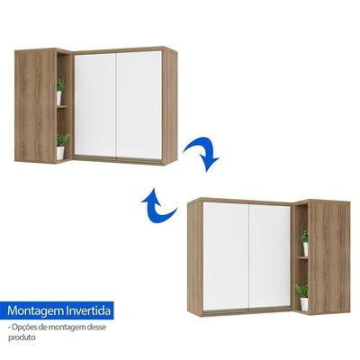Armário Aéreo Canto Reto 95cm 2 Portas 1 Prateleira Mel