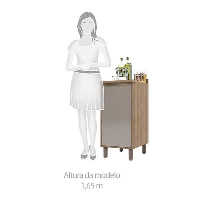 Balcão e Tampo 40 Cm De Abrir 1 Prateleira Mel Vanill e Gra
