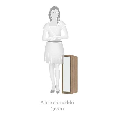 Armário Aéreo 20cm 1 Porta 1 Prateleira Mel Vanilla C/Branco