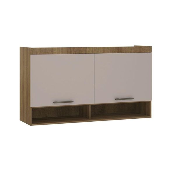 Armário Aéreo Maleiro Modulado 145cm 2 Portas Basculantes Paris Avelã Pf Com Cinammon Pf