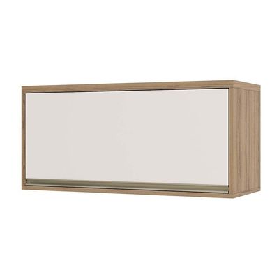 Armário Aéreo 80cm 1 Porta Basculante Mel Vanilla C/Pérola
