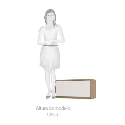 Armário Aéreo 80cm 1 Porta Basculante Mel Vanilla C/Pérola