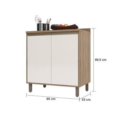 Balcão e Tampo 80 Cm De Abrir 1 Prateleira Mel Vanill e O