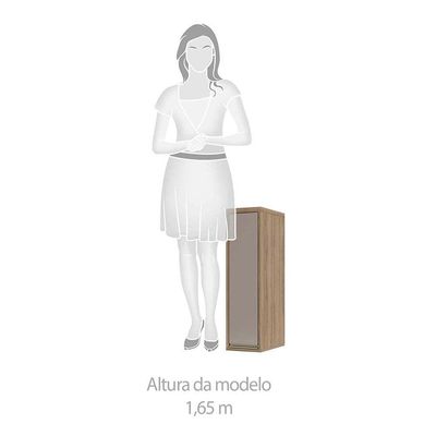 Armário Aéreo 20cm 1 Porta 1 Prateleira Mel Vanilla C/Graf