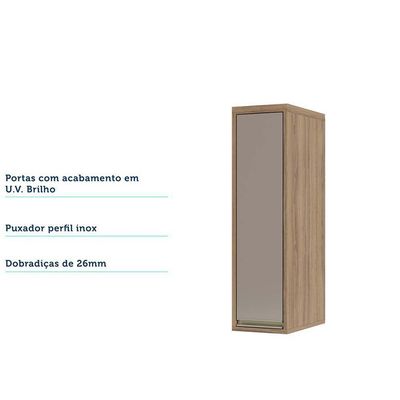 Armário Aéreo 20cm 1 Porta 1 Prateleira Mel Vanilla C/Graf