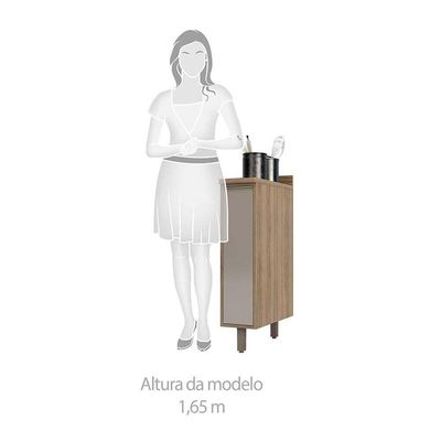 Balcão e Tampo 20 Cm De Abrir 1 Prateleira Mel Vanill e Gra