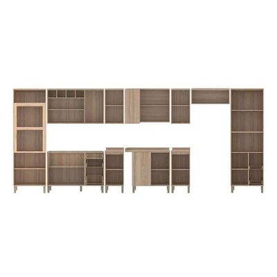 Armário De Cozinha Modulada 10pçs Com Tampo E Vidro Reflecta