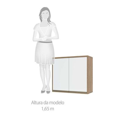 Armário Aéreo 80cm 2 Portas 1 Prateleira Mel Vanilla