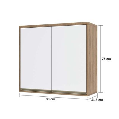 Armário Aéreo 80cm 2 Portas 1 Prateleira Mel Vanilla