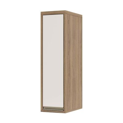 Armário Aéreo 20cm 1 Porta 1 Prateleira Mel Vanilla C/Pérola