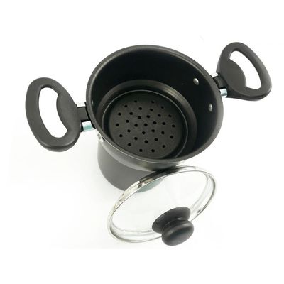 Panela Cuscuzeiro Tampa Vidro Baquelite Antitérmico Preto