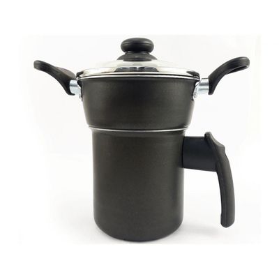 Panela Cuscuzeiro Tampa Vidro Baquelite Antitérmico Preto