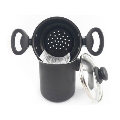 Panela Cuscuzeiro Tampa Vidro Baquelite Antitérmico Preto