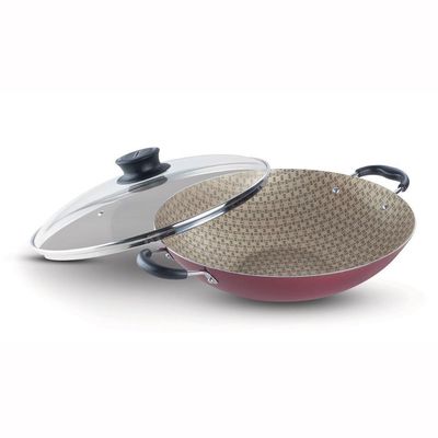 Panela Wok Paris Alumínio Antiaderente 36cm E Espátula De Silicone Verano Vermelho - Tramontina