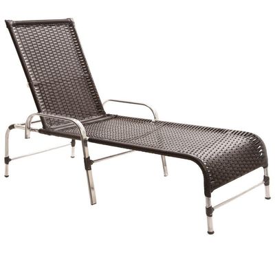 Espreguiçadeira Catar Alumínio Para Piscina Trama Original Tabaco