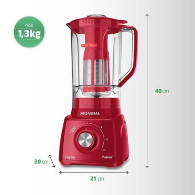Liquidificador Mondial Turbo Power L-99-fr Liquidificador-220v-vermelho 220V