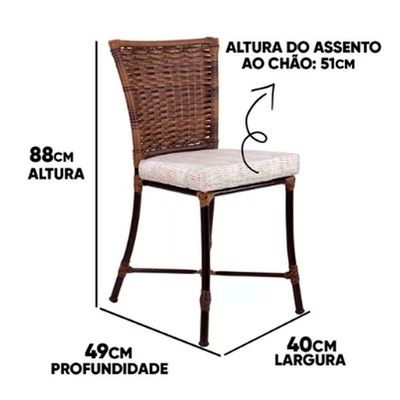 Kit 4 Cadeiras Angra Em Aluminio Com Almofada Trama Original Argila
