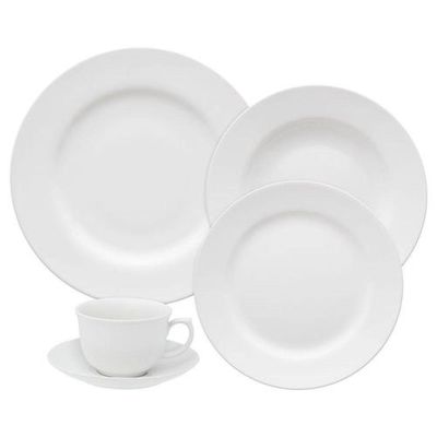 Aparelho de Jantar 30 Peças Flamingo Branco Oxford