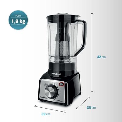 Liquidificador Turbo Black Inox L-1000 Bi 220v-preto/inox 220V