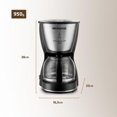 Cafeteira Elétrica Mondial Dolce Arome 18 C-30-18x Cafeteira-127v-preto/inox 110V