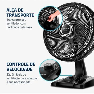 Ventilador De Mesa 40cm Turbo Nvt-40-8p-b Preto/prata 110V